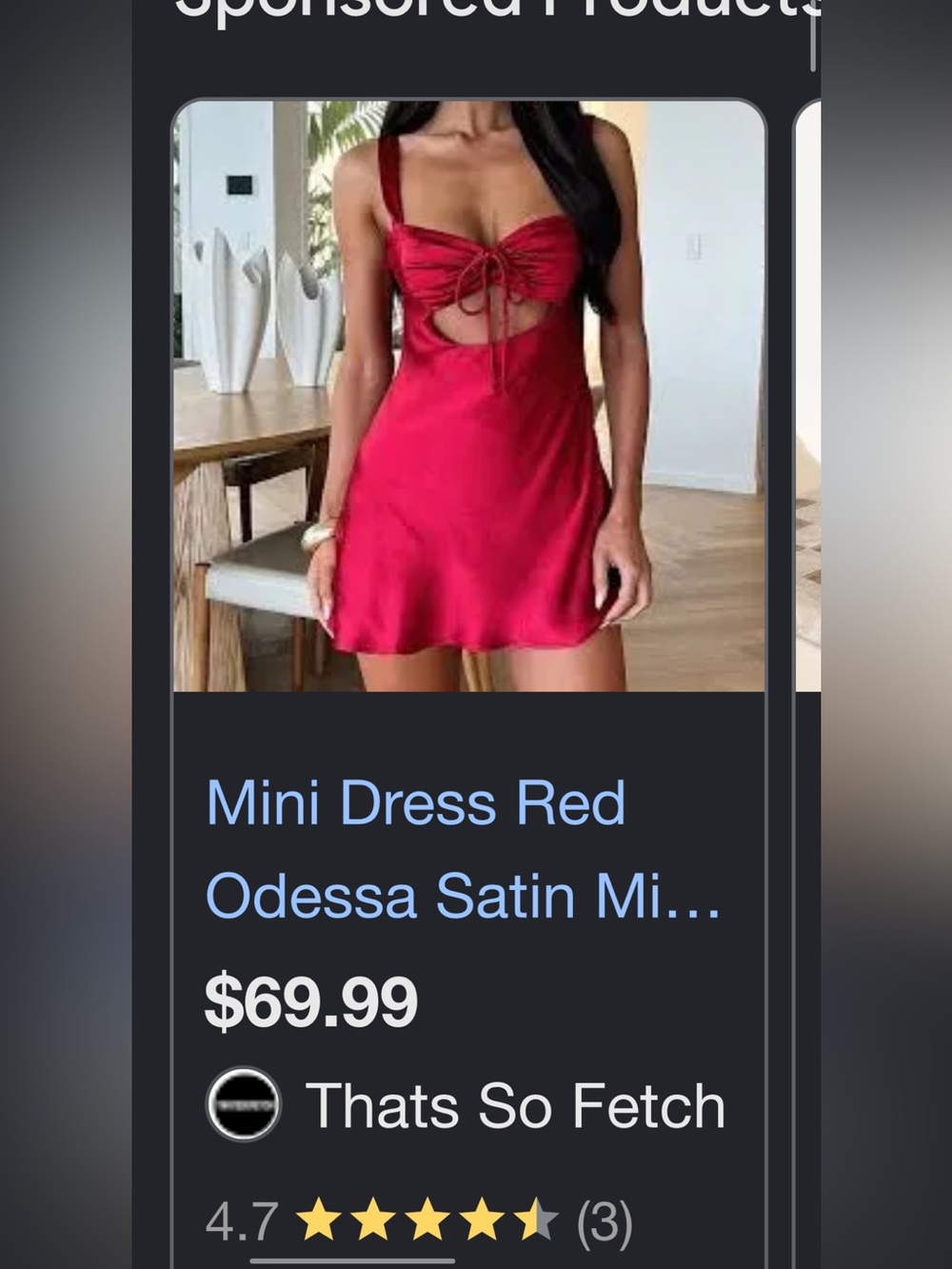 thats so fetch red silk mini dress